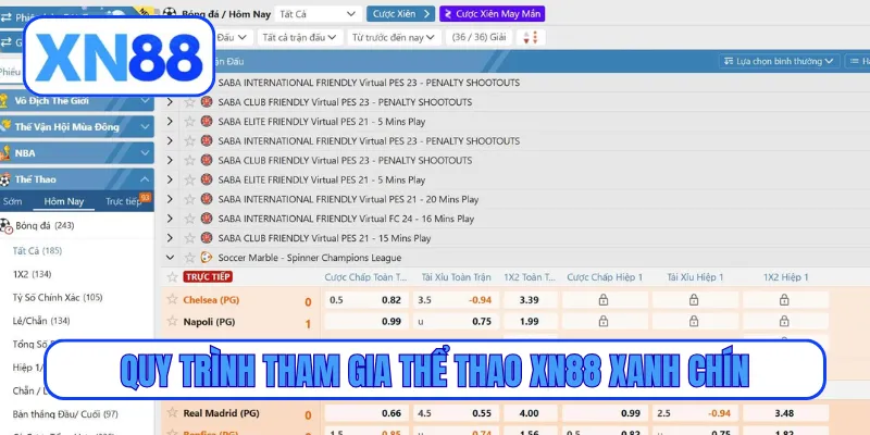 Quy trình tham gia thể thao XN88 xanh chín